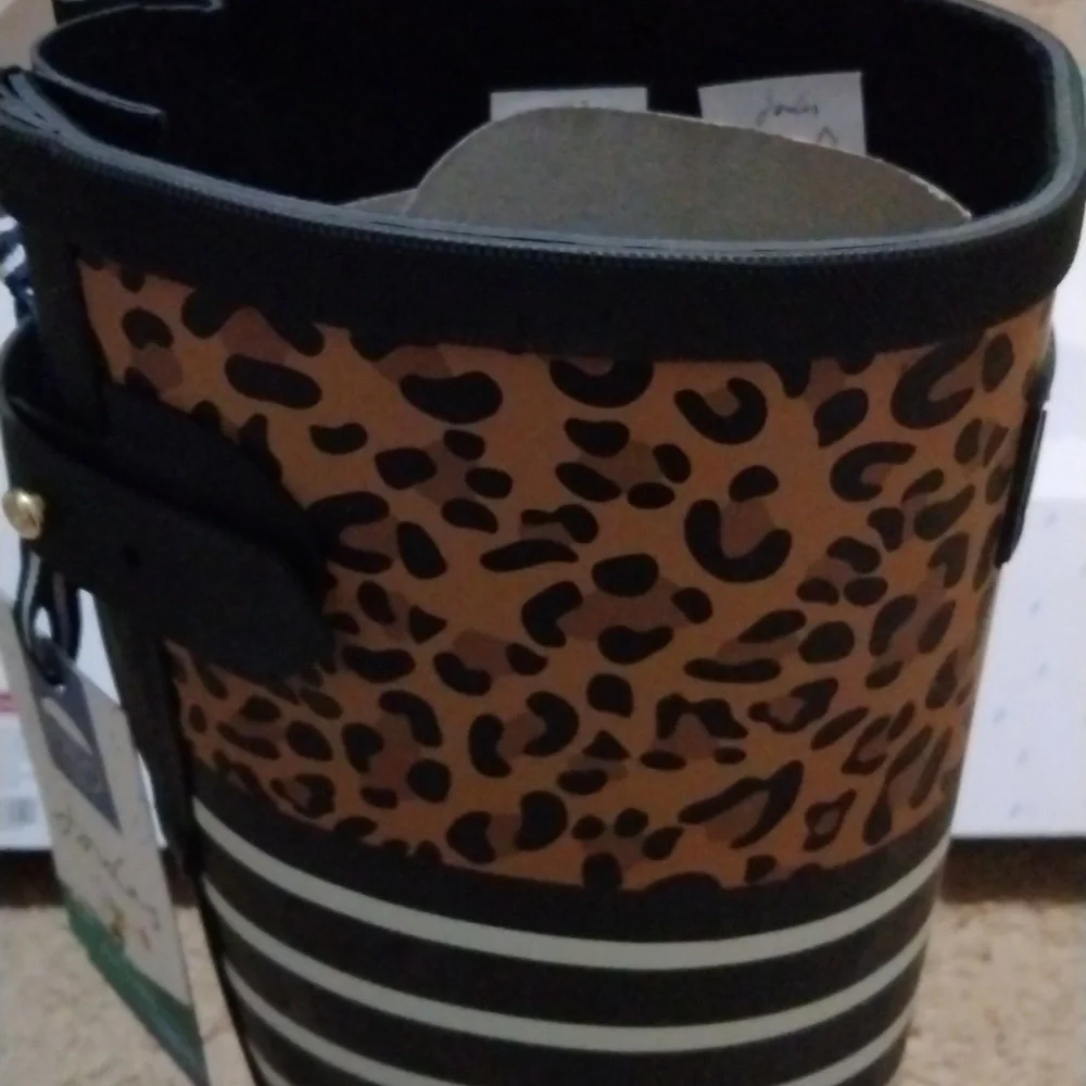 NIB Joules Welly Print Cheetah Stripe Rain Boots